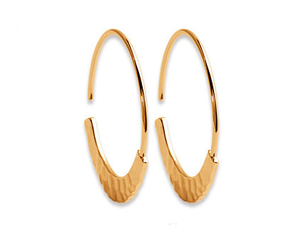 Hammered Open Circle Earrings - Artizen Jewelry
