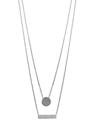 Disc & Bar Silver Necklace - Artizen Jewelry