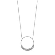 Open Circle Hammared Silver Necklace - Artizen Jewelry