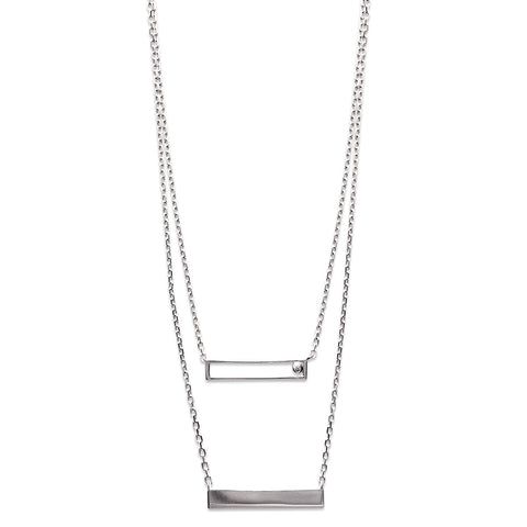 Double Bar Silver Necklace - Artizen Jewelry