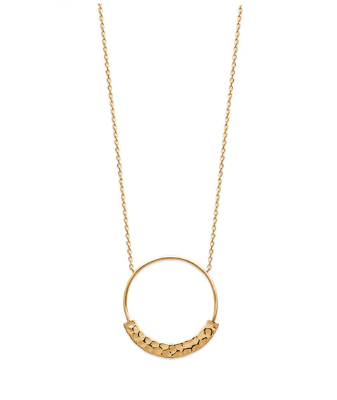 Hammered Open Circle Necklace - Artizen Jewelry