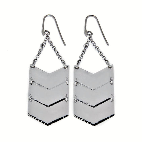 Chevron Silver Earrings - Artizen Jewelry