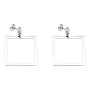 Modern Square Silver Earrings - Artizen Jewelry