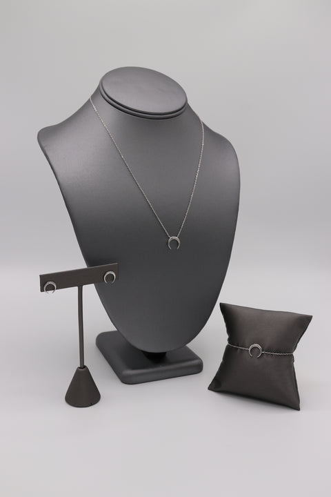 Horn Silver Earrings with Stones - Artizen Jewelry
