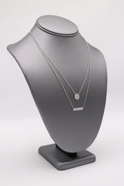 Disc & Bar Silver Necklace - Artizen Jewelry
