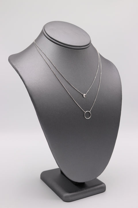 Circle & Disc Silver Necklace - Artizen Jewelry