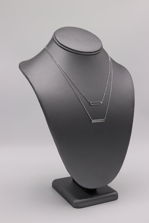 Double Bar Silver Necklace - Artizen Jewelry