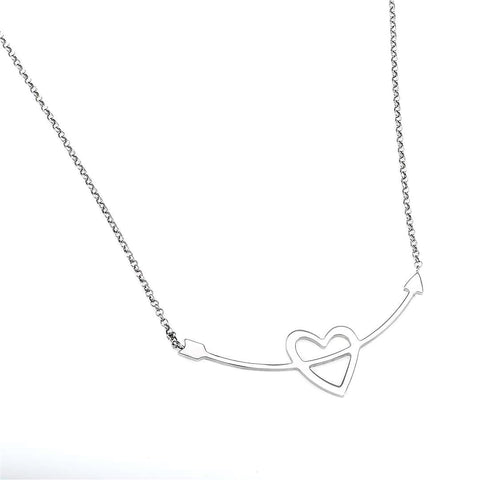 Heart & Arrow Silver Necklace - Artizen Jewelry