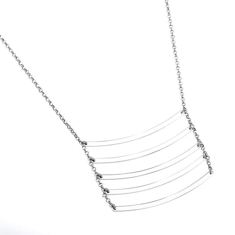 Curved Ladder Silver Necklace - Artizen Jewelry