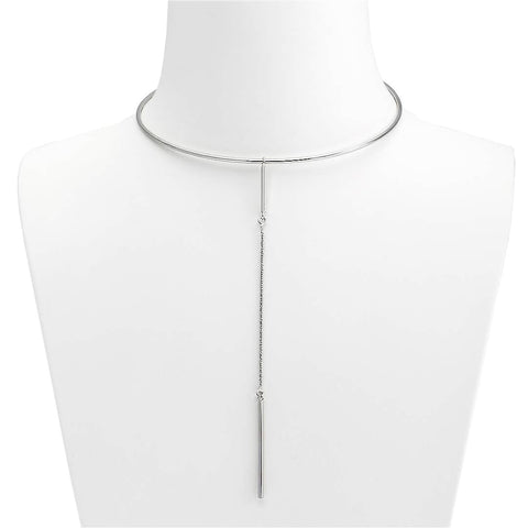 Half Circle Silver Choker with Bar Pendant - Artizen Jewelry