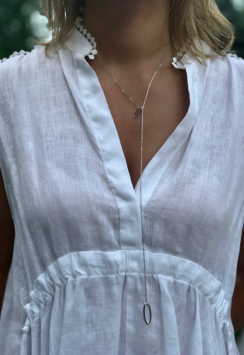 Open Oval Lariat Necklace - Artizen Jewelry