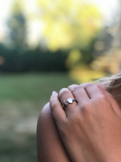 Moon Eclipse Silver Ring - Artizen Jewelry