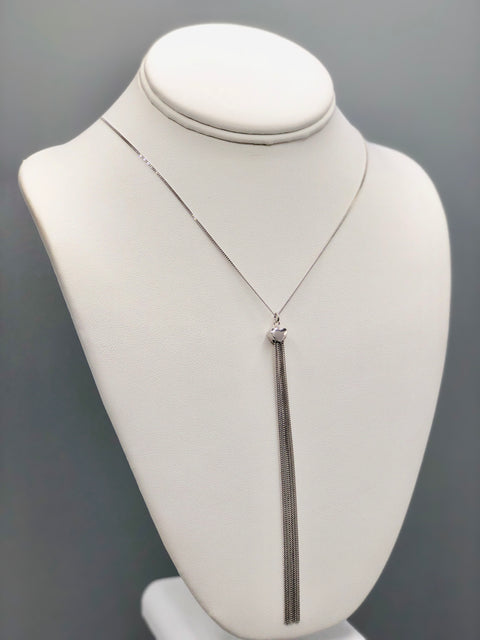 Heart Tassle Silver Necklace - Artizen Jewelry