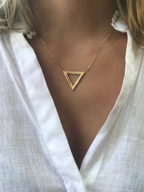 Open Triangle Necklace - Artizen Jewelry