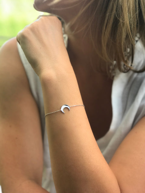 Half Moon Silver Bracelet - Artizen Jewelry