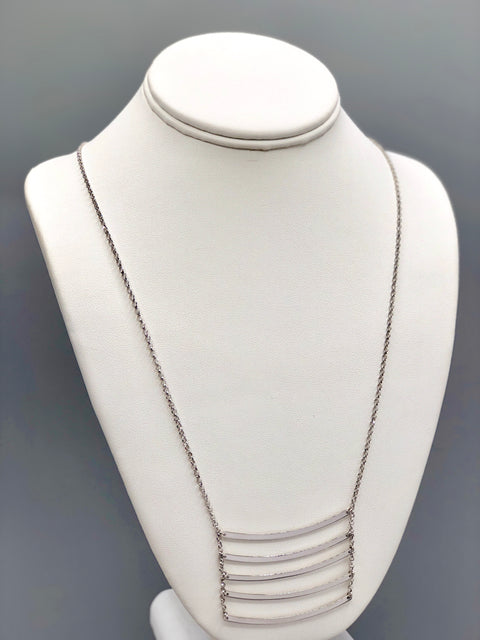 Curved Ladder Silver Necklace - Artizen Jewelry